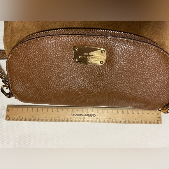 NWT MICHAEL MICHAEL KORS BEDFORD DK CARMEL. MD CONV SHLDR LEATHER - Picture 7 of 10